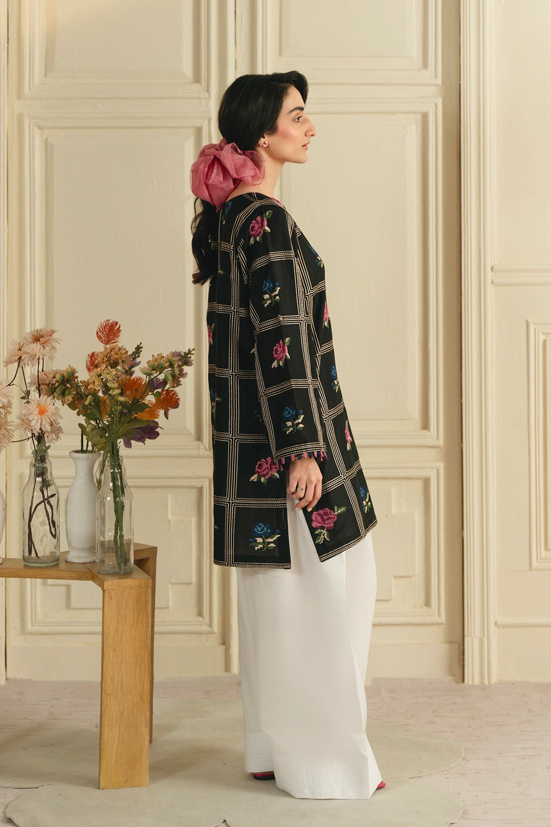 Deep Rose - Cross Stitch Emb 2 Piece Farshi Shalwar Outfit