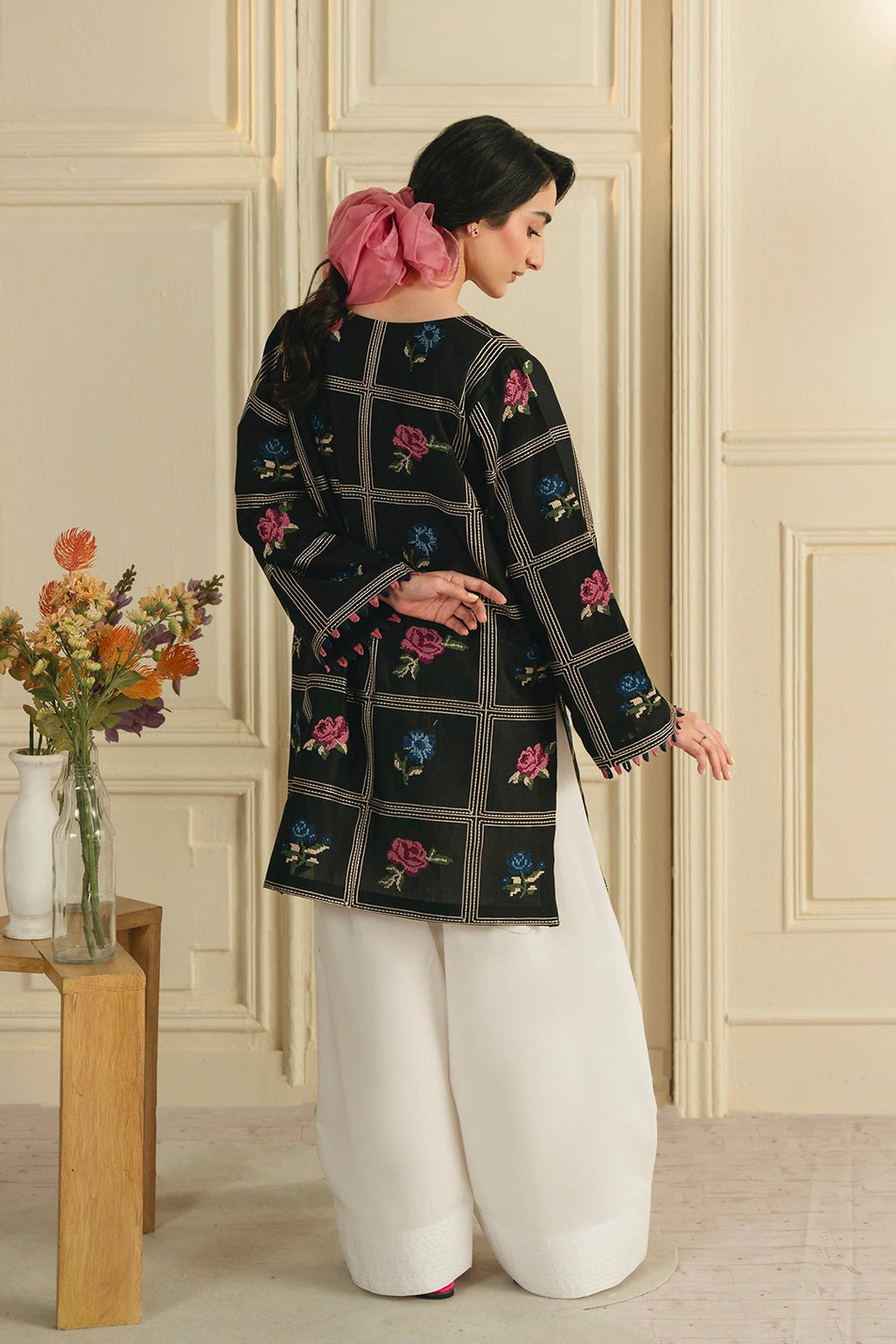 Deep Rose - Cross Stitch Emb 2 Piece Farshi Shalwar Outfit