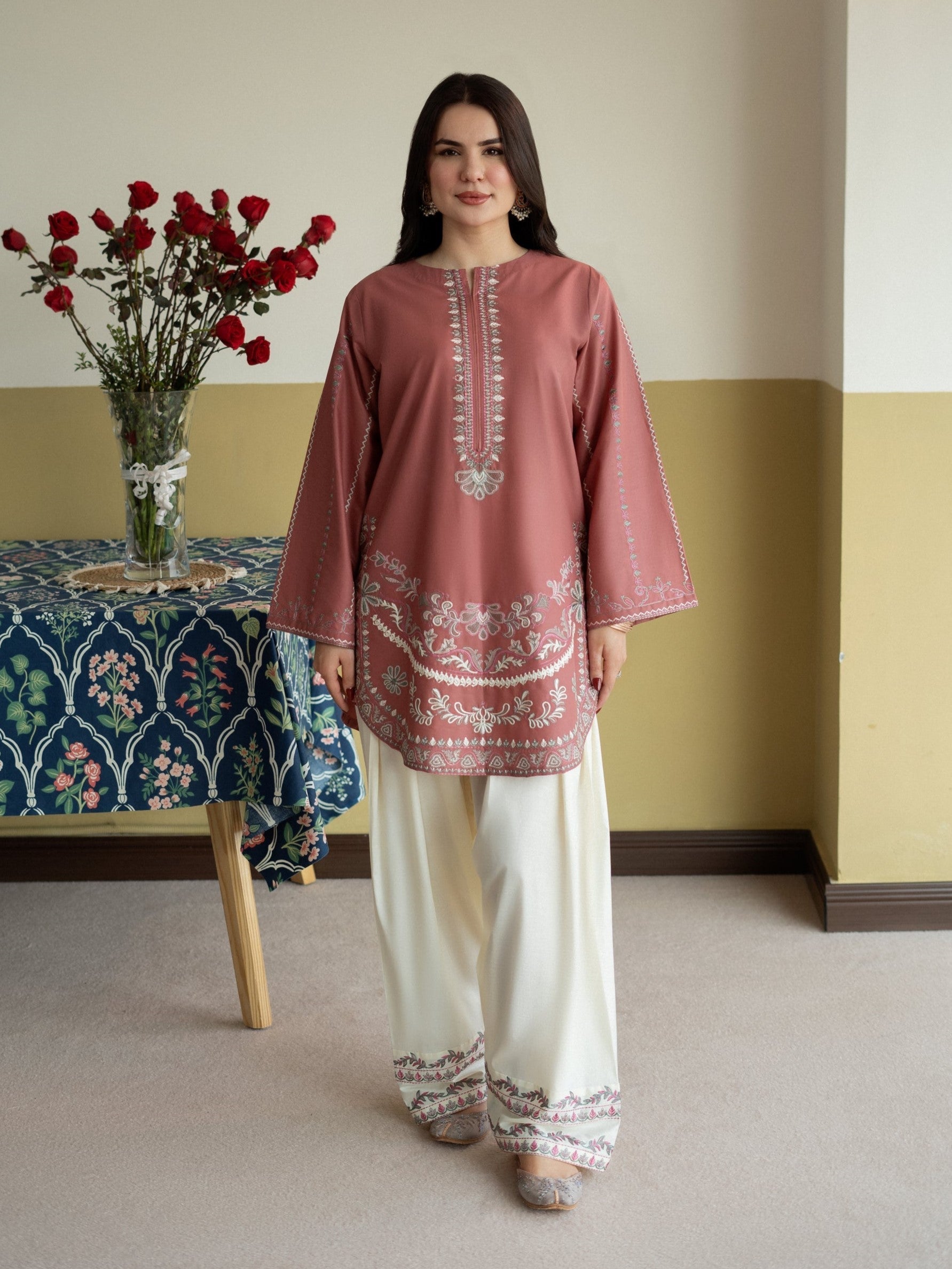Blush Aura Embroidered 2PC