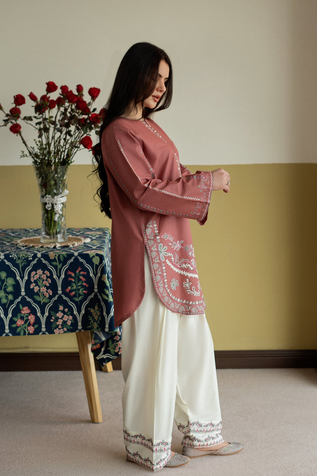 Blush Aura Embroidered 2PC