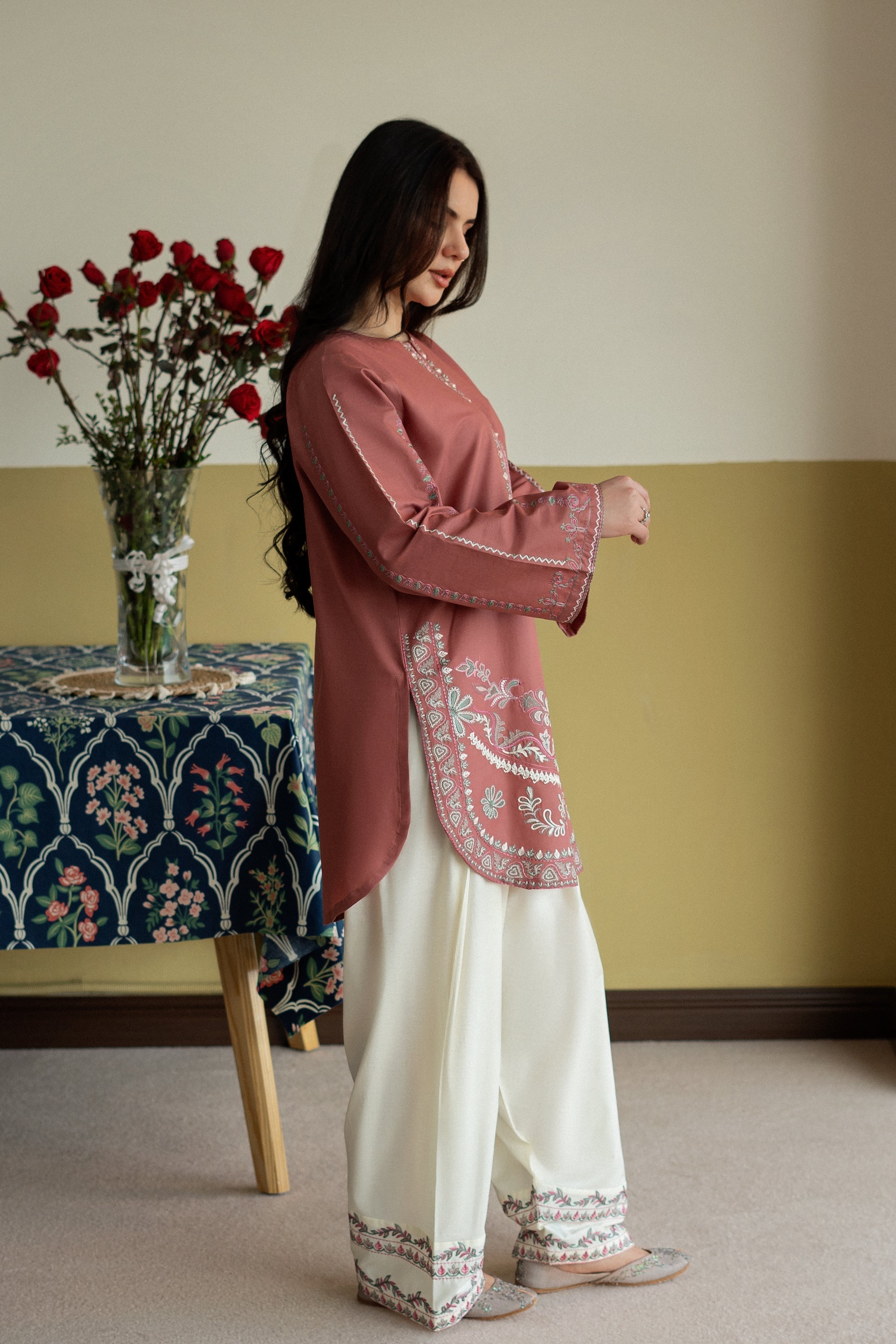 Blush Aura Embroidered 2PC