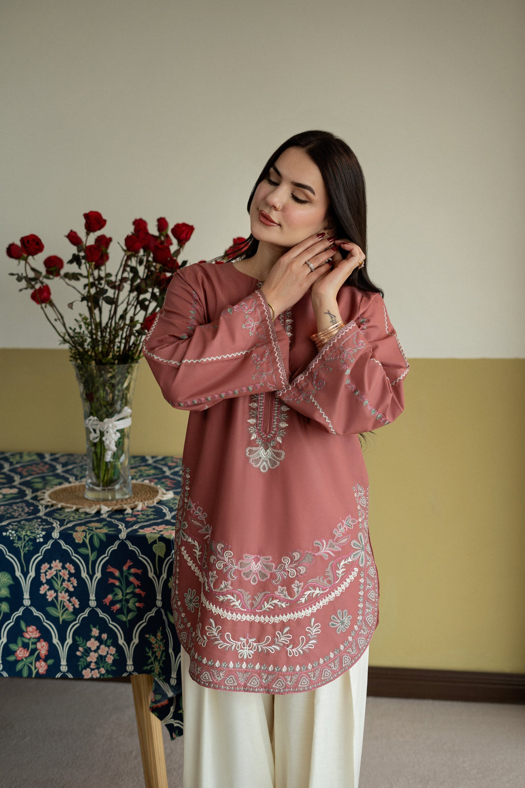 Blush Aura Embroidered 2PC