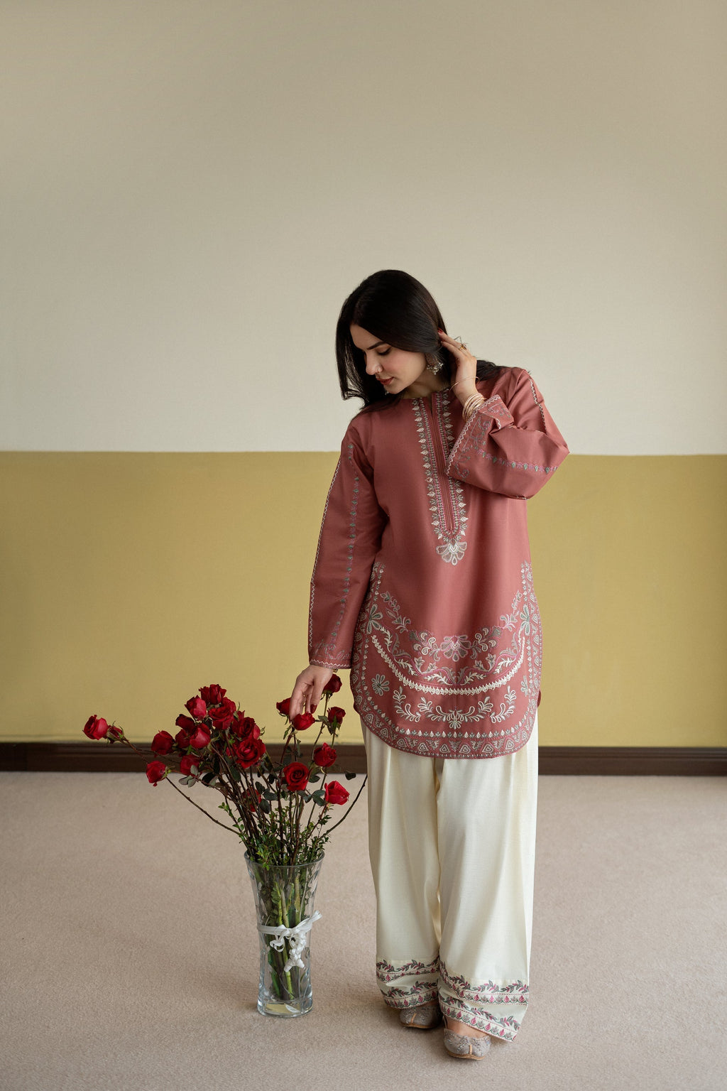 Blush Aura Embroidered 2PC