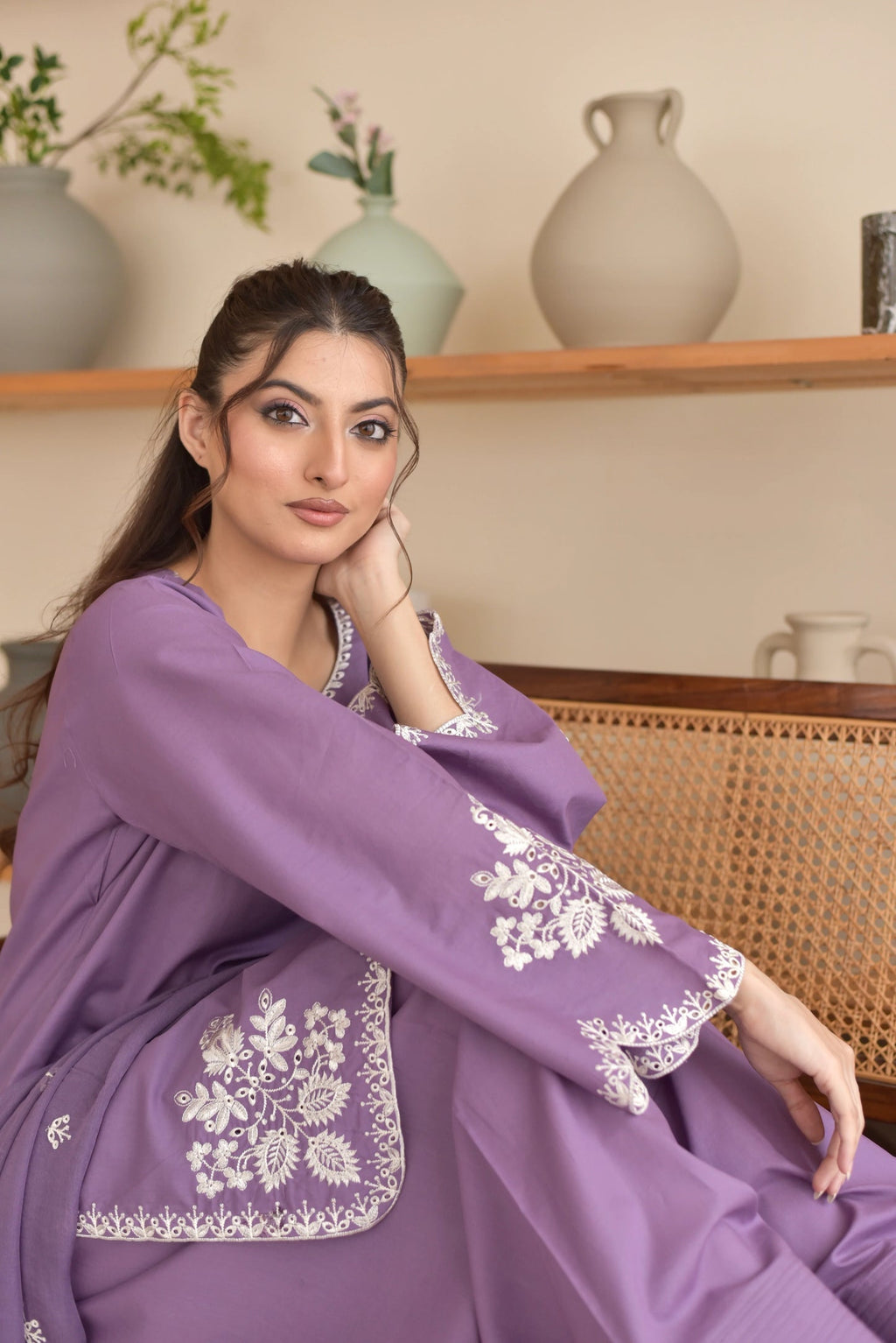 Lavender Grace Embroidered 3PC