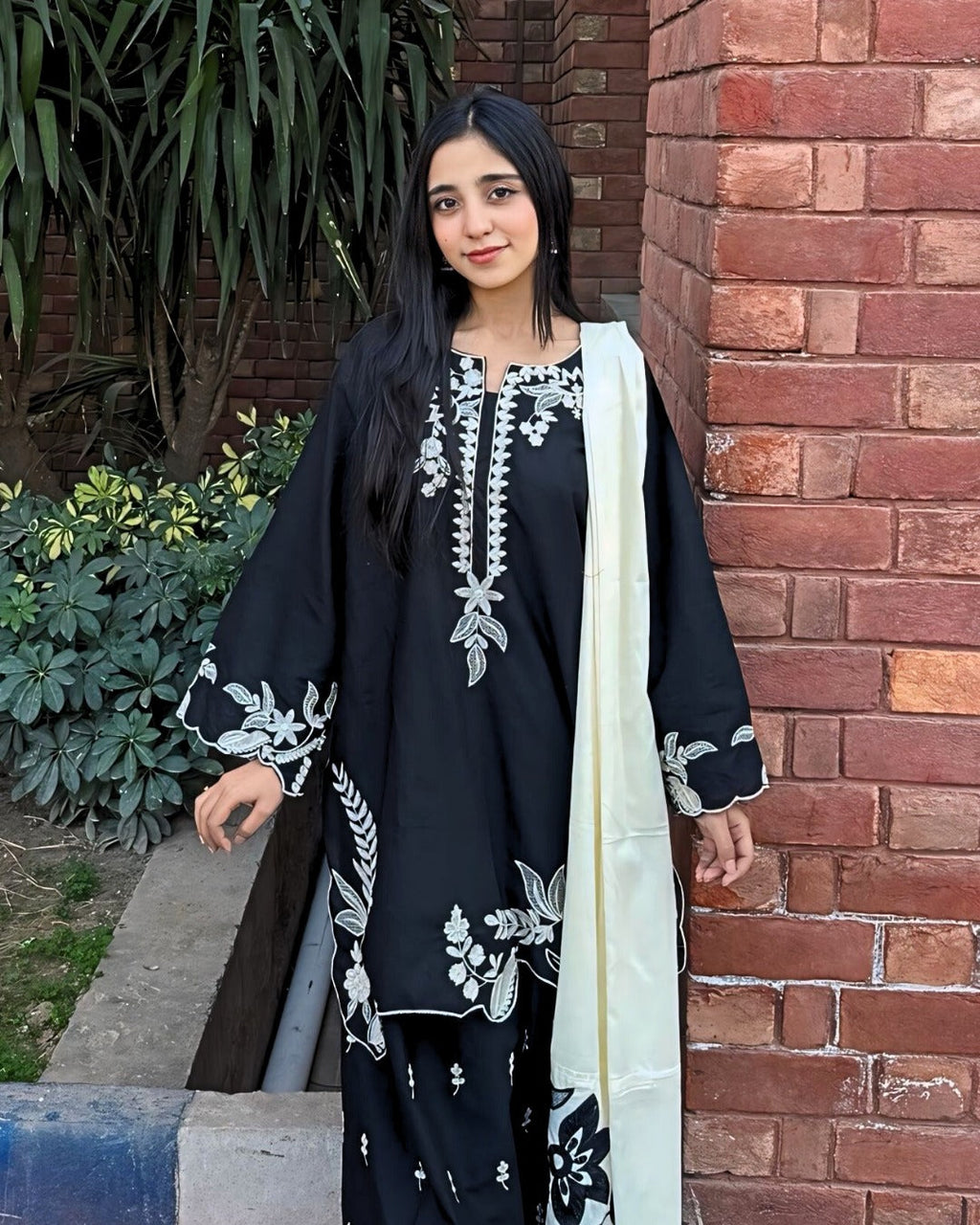 Sadaf Emb Cut Work Cotton Lawn Dress (Stitched)