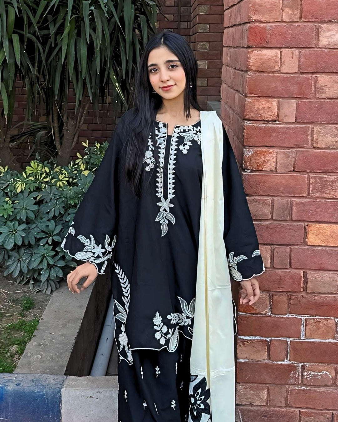 Sadaf Emb Cut Work Cotton Lawn Dress (Stitched)