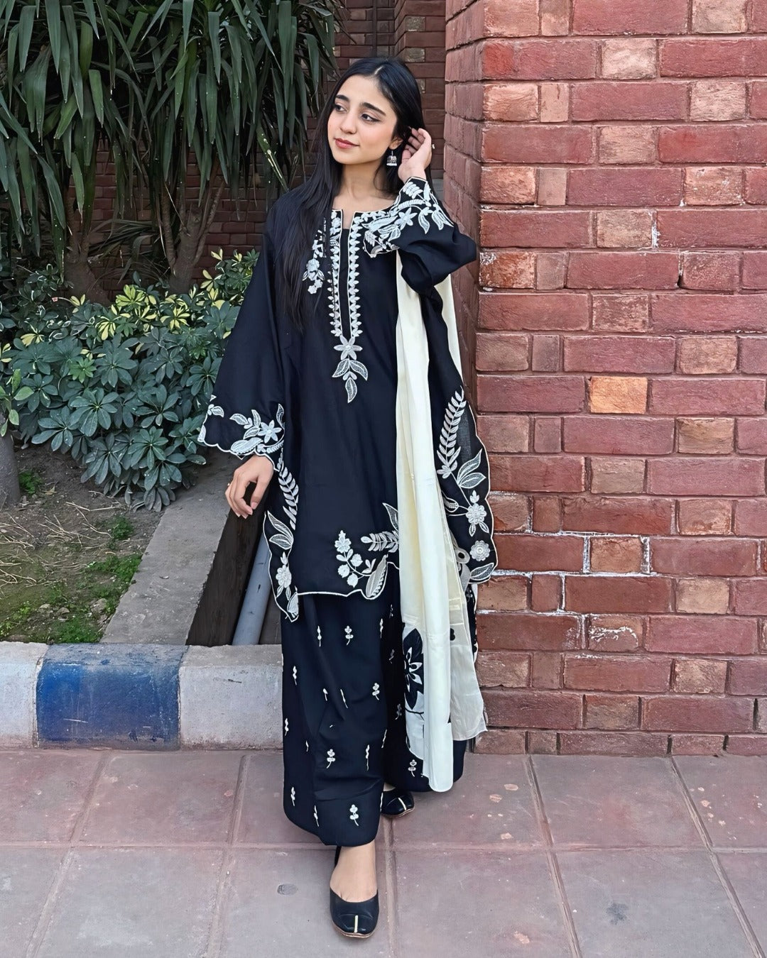Sadaf Emb Cut Work Cotton Lawn Dress (Stitched)