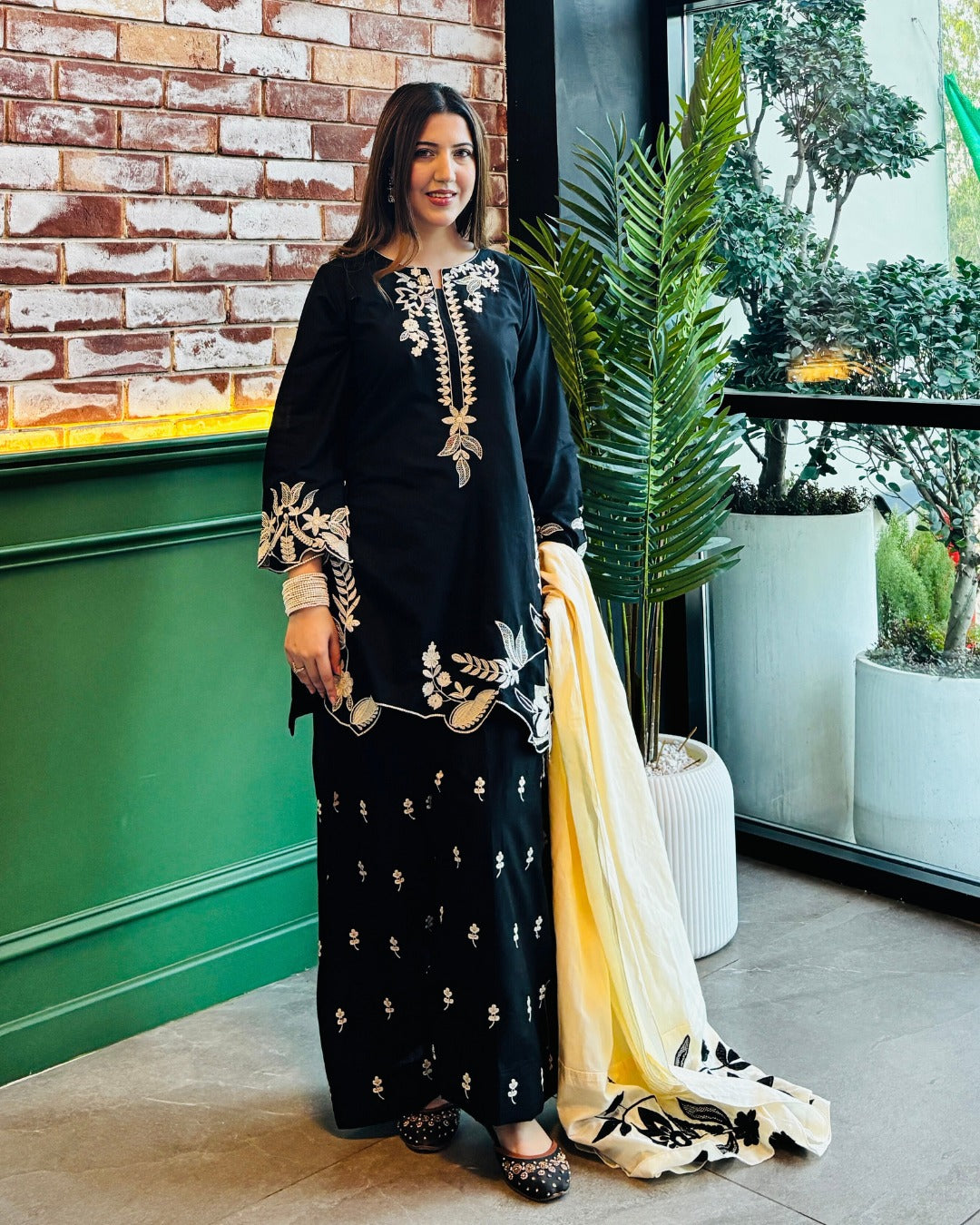 Sadaf Emb Cut Work Cotton Lawn Dress (Stitched)