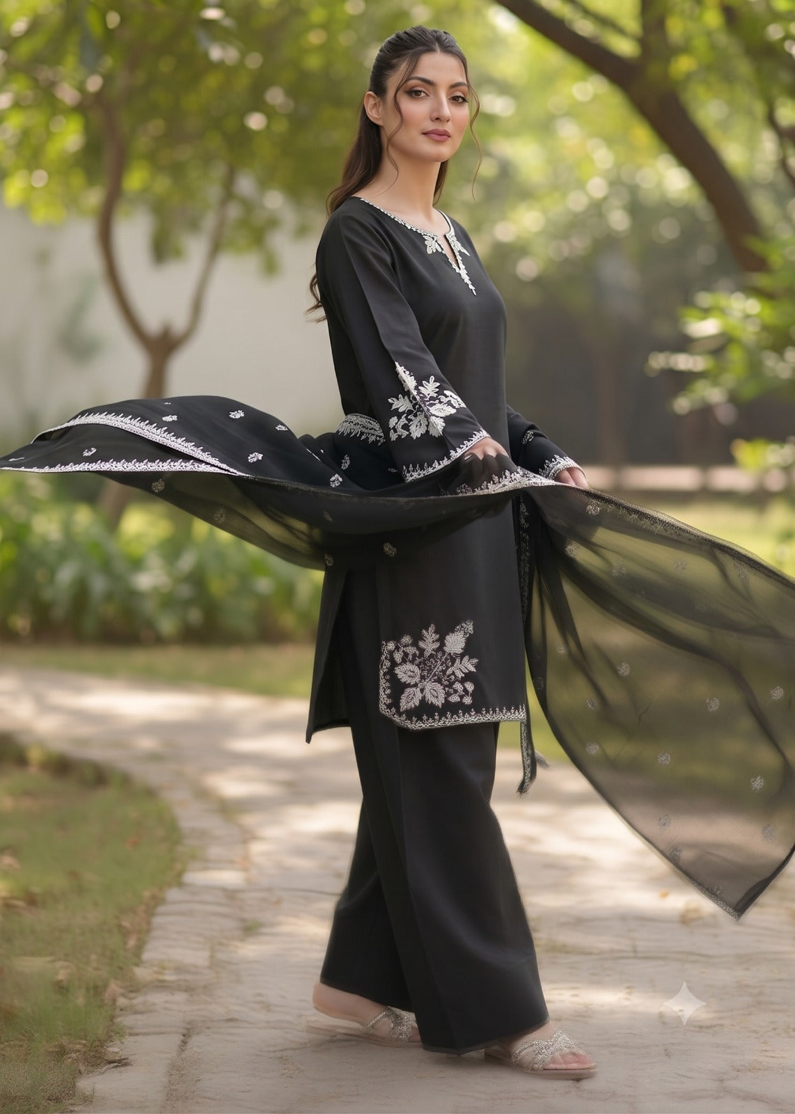 Black Grace Embroidered 3PC