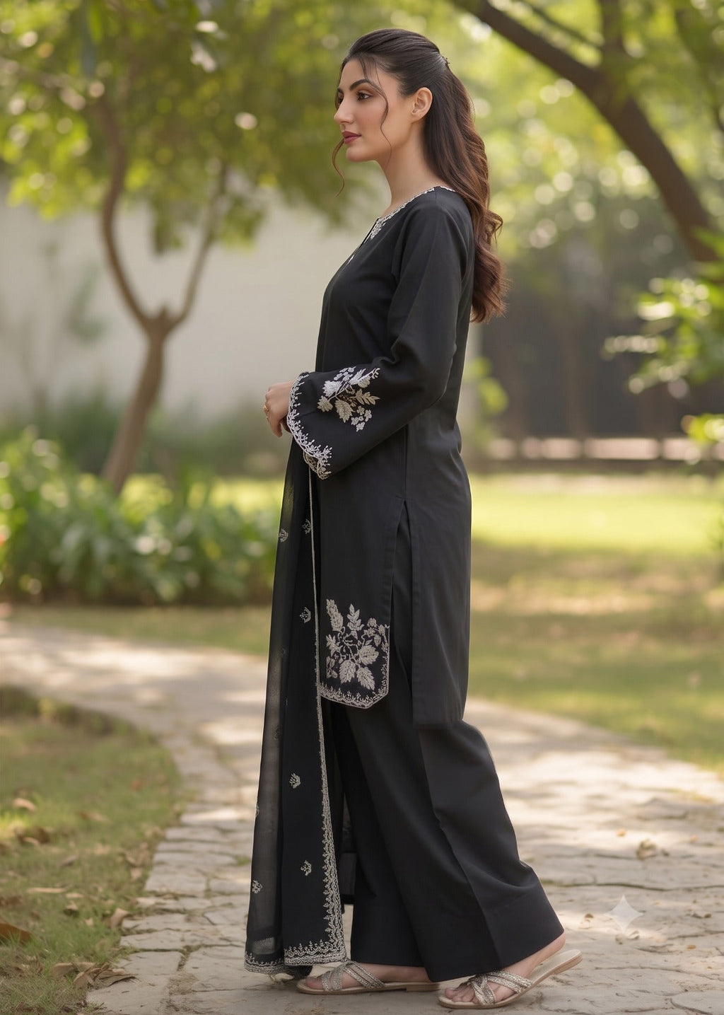Black Grace Embroidered 3PC