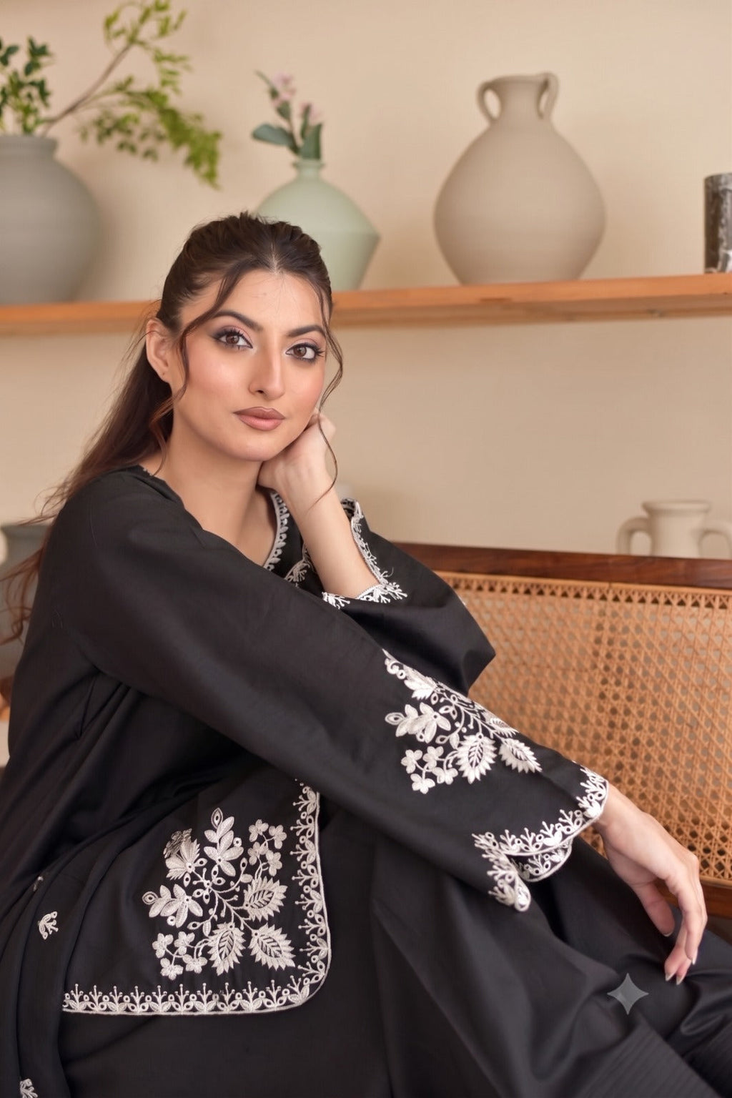 Black Grace Embroidered 3PC