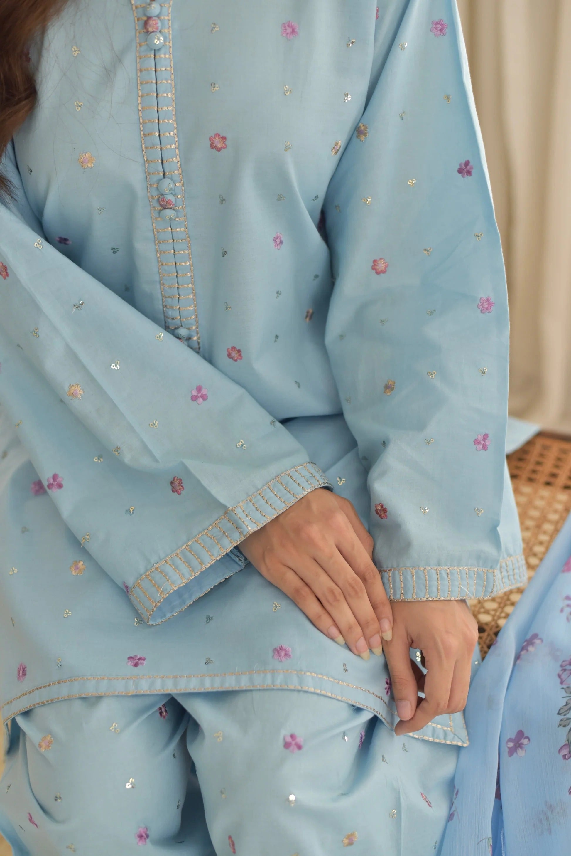 Airah – Cotton Law Embroidered 3PC